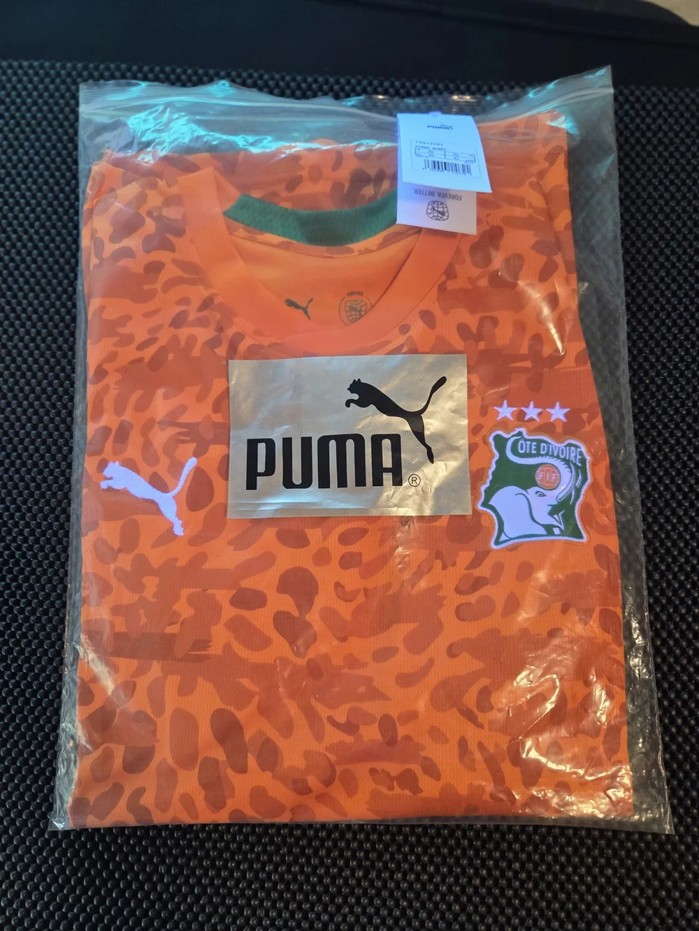 Puma Orange and Green Cote Divoire  Men's Soccer Jersey